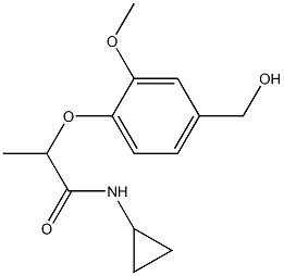 N-cyclopropyl-2-[4-(hydroxymethyl)-2-methoxyphenoxy]propanamide 구조식 이미지