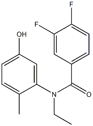 N-ethyl-3,4-difluoro-N-(5-hydroxy-2-methylphenyl)benzamide 구조식 이미지