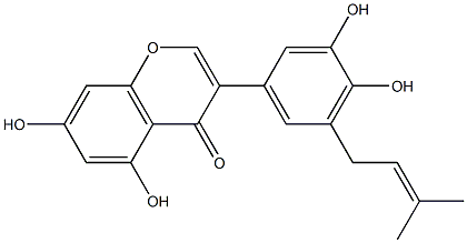 3-[3,4-dihydroxy-5-(3-methylbut-2-enyl)phenyl]-5,7-dihydroxy-chromen-4-one Structure