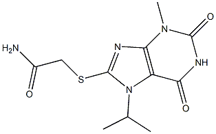 2-[(7-isopropyl-3-methyl-2,6-dioxo-2,3,6,7-tetrahydro-1H-purin-8-yl)sulfanyl]acetamide 구조식 이미지