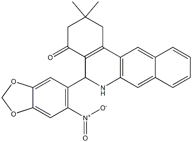 5-{6-nitro-1,3-benzodioxol-5-yl}-2,2-dimethyl-2,3,5,6-tetrahydrobenzo[b]phenanthridin-4(1H)-one 구조식 이미지