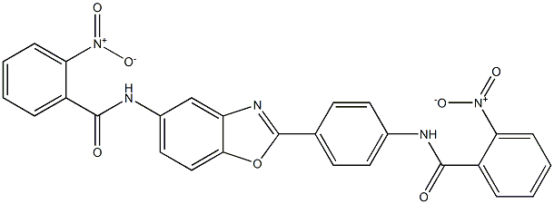 2-nitro-N-{2-[4-({2-nitrobenzoyl}amino)phenyl]-1,3-benzoxazol-5-yl}benzamide 구조식 이미지