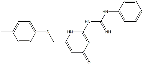 N-(6-{[(4-methylphenyl)sulfanyl]methyl}-4-oxo-1,4-dihydro-2-pyrimidinyl)-N'-phenylguanidine Structure