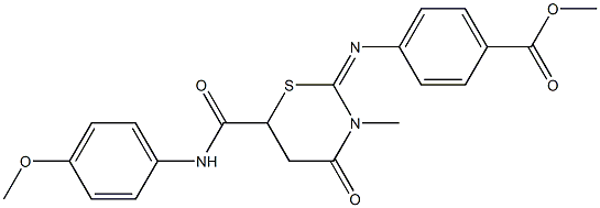 methyl 4-({6-[(4-methoxyanilino)carbonyl]-3-methyl-4-oxo-1,3-thiazinan-2-ylidene}amino)benzoate Structure