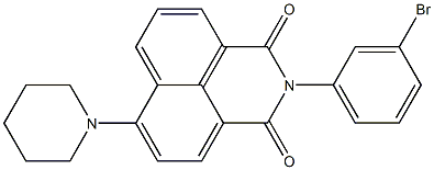 2-(3-bromophenyl)-6-(1-piperidinyl)-1H-benzo[de]isoquinoline-1,3(2H)-dione 구조식 이미지
