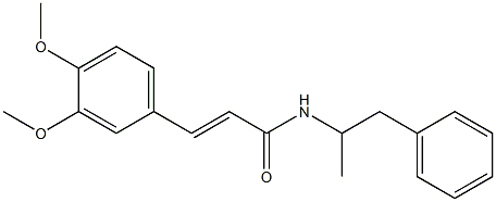 3-(3,4-dimethoxyphenyl)-N-(1-methyl-2-phenylethyl)acrylamide 구조식 이미지