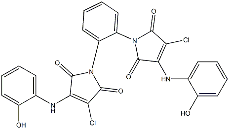 3-chloro-1-{2-[3-chloro-4-(2-hydroxyanilino)-2,5-dioxo-2,5-dihydro-1H-pyrrol-1-yl]phenyl}-4-(2-hydroxyanilino)-1H-pyrrole-2,5-dione 구조식 이미지