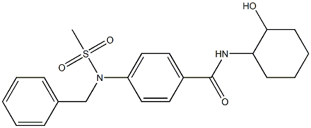 4-[benzyl(methylsulfonyl)amino]-N-(2-hydroxycyclohexyl)benzamide 구조식 이미지