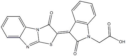 [2-oxo-3-(3-oxo[1,3]thiazolo[3,2-a]benzimidazol-2(3H)-ylidene)-2,3-dihydro-1H-indol-1-yl]acetic acid 구조식 이미지