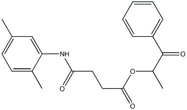 1-methyl-2-oxo-2-phenylethyl 4-(2,5-dimethylanilino)-4-oxobutanoate Structure