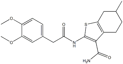 2-{[(3,4-dimethoxyphenyl)acetyl]amino}-6-methyl-4,5,6,7-tetrahydro-1-benzothiophene-3-carboxamide Structure