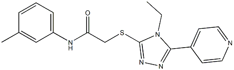 2-{[4-ethyl-5-(4-pyridinyl)-4H-1,2,4-triazol-3-yl]sulfanyl}-N-(3-methylphenyl)acetamide 구조식 이미지