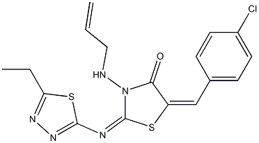 3-(allylamino)-5-(4-chlorobenzylidene)-2-[(5-ethyl-1,3,4-thiadiazol-2-yl)imino]-1,3-thiazolidin-4-one Structure