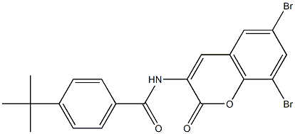 4-tert-butyl-N-(6,8-dibromo-2-oxo-2H-chromen-3-yl)benzamide Structure