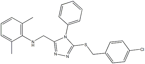 N-({5-[(4-chlorobenzyl)sulfanyl]-4-phenyl-4H-1,2,4-triazol-3-yl}methyl)-N-(2,6-dimethylphenyl)amine Structure