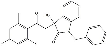 1-benzyl-3-hydroxy-3-(2-mesityl-2-oxoethyl)-1,3-dihydro-2H-indol-2-one Structure