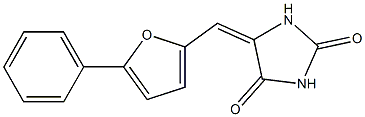 5-[(5-phenyl-2-furyl)methylene]-2,4-imidazolidinedione Structure
