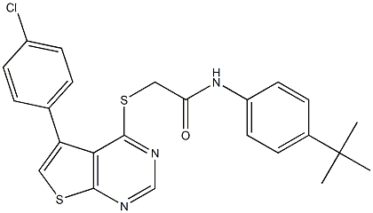 N-(4-tert-butylphenyl)-2-{[5-(4-chlorophenyl)thieno[2,3-d]pyrimidin-4-yl]sulfanyl}acetamide Structure