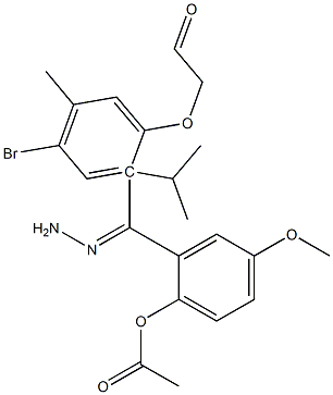 2-{2-[(4-bromo-2-isopropyl-5-methylphenoxy)acetyl]carbohydrazonoyl}-4-methoxyphenyl acetate 구조식 이미지