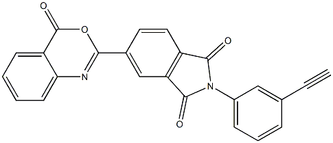 2-(3-ethynylphenyl)-5-(4-oxo-4H-3,1-benzoxazin-2-yl)-1H-isoindole-1,3(2H)-dione Structure