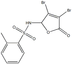 N-(3,4-dibromo-5-oxo-2,5-dihydro-2-furanyl)-2-methylbenzenesulfonamide 구조식 이미지