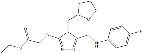 ethyl {[5-[(4-fluoroanilino)methyl]-4-(tetrahydro-2-furanylmethyl)-4H-1,2,4-triazol-3-yl]sulfanyl}acetate 구조식 이미지