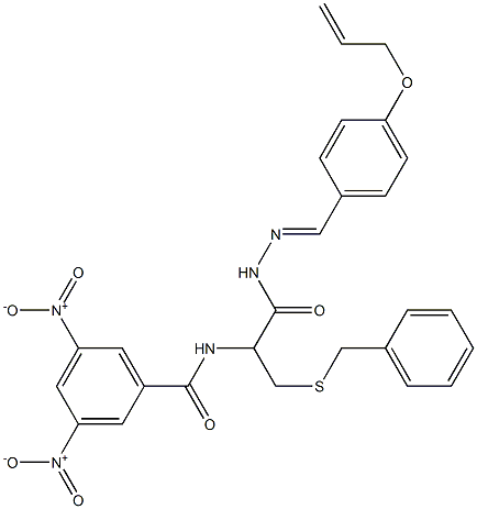 N-{2-{2-[4-(allyloxy)benzylidene]hydrazino}-1-[(benzylsulfanyl)methyl]-2-oxoethyl}-3,5-bisnitrobenzamide Structure