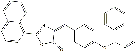 2-(1-naphthyl)-4-{4-[(1-phenyl-2-propenyl)oxy]benzylidene}-1,3-oxazol-5(4H)-one 구조식 이미지