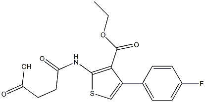4-{[3-(ethoxycarbonyl)-4-(4-fluorophenyl)-2-thienyl]amino}-4-oxobutanoic acid Structure