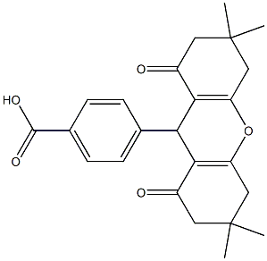 4-(3,3,6,6-tetramethyl-1,8-dioxo-2,3,4,5,6,7,8,9-octahydro-1H-xanthen-9-yl)benzoic acid 구조식 이미지