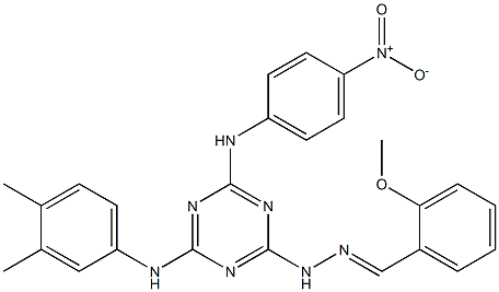 2-methoxybenzaldehyde (4-(3,4-dimethylanilino)-6-{4-nitroanilino}-1,3,5-triazin-2-yl)hydrazone 구조식 이미지