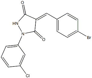 4-(4-bromobenzylidene)-1-(3-chlorophenyl)-3,5-pyrazolidinedione Structure