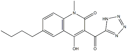 6-butyl-4-hydroxy-1-methyl-3-(1H-tetraazol-5-ylcarbonyl)-2(1H)-quinolinone 구조식 이미지