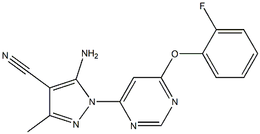 5-amino-1-[6-(2-fluorophenoxy)-4-pyrimidinyl]-3-methyl-1H-pyrazole-4-carbonitrile 구조식 이미지