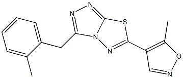 3-(2-methylbenzyl)-6-(5-methyl-4-isoxazolyl)[1,2,4]triazolo[3,4-b][1,3,4]thiadiazole Structure