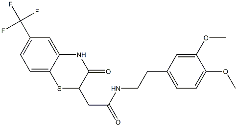 N-[2-(3,4-dimethoxyphenyl)ethyl]-2-[3-oxo-6-(trifluoromethyl)-3,4-dihydro-2H-1,4-benzothiazin-2-yl]acetamide Structure