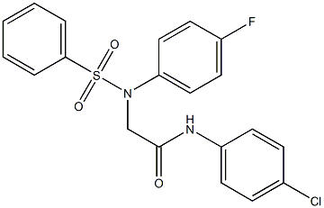 N-(4-chlorophenyl)-2-[(4-fluorophenyl)(phenylsulfonyl)amino]acetamide Structure