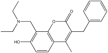 3-benzyl-8-[(diethylamino)methyl]-7-hydroxy-4-methyl-2H-chromen-2-one 구조식 이미지