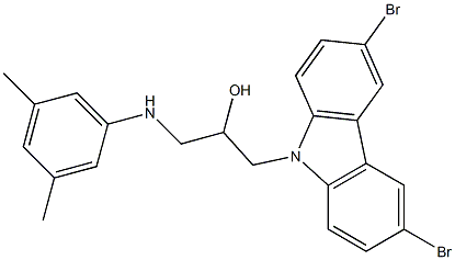 1-(3,6-dibromo-9H-carbazol-9-yl)-3-(3,5-dimethylanilino)-2-propanol 구조식 이미지