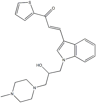 3-{1-[2-hydroxy-3-(4-methyl-1-piperazinyl)propyl]-1H-indol-3-yl}-1-(2-thienyl)-2-propen-1-one Structure