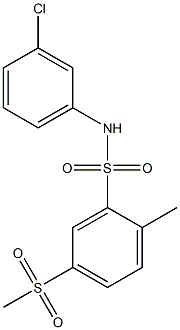N-(3-chlorophenyl)-2-methyl-5-(methylsulfonyl)benzenesulfonamide Structure