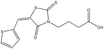 4-[4-oxo-5-(2-thienylmethylene)-2-thioxo-1,3-thiazolidin-3-yl]butanoic acid 구조식 이미지