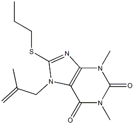1,3-dimethyl-7-(2-methylprop-2-enyl)-8-(propylthio)-3,7-dihydro-1H-purine-2,6-dione 구조식 이미지