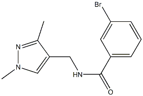 3-bromo-N-[(1,3-dimethyl-1H-pyrazol-4-yl)methyl]benzamide 구조식 이미지