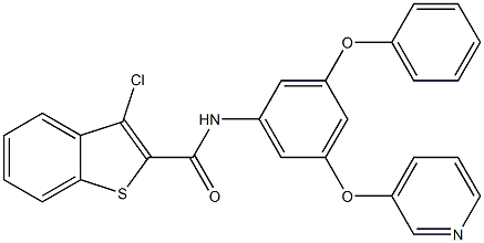 3-chloro-N-[3-phenoxy-5-(3-pyridinyloxy)phenyl]-1-benzothiophene-2-carboxamide 구조식 이미지