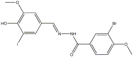 3-bromo-N'-(4-hydroxy-3-iodo-5-methoxybenzylidene)-4-methoxybenzohydrazide 구조식 이미지
