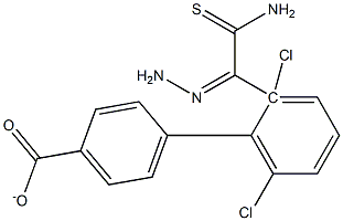 4-[2-(aminocarbothioyl)carbohydrazonoyl]-2,6-dichlorophenyl benzoate Structure