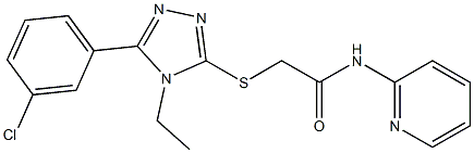 2-{[5-(3-chlorophenyl)-4-ethyl-4H-1,2,4-triazol-3-yl]sulfanyl}-N-(2-pyridinyl)acetamide Structure