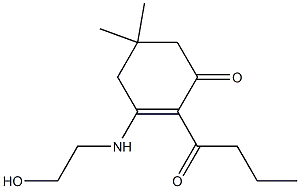 2-butyryl-3-[(2-hydroxyethyl)amino]-5,5-dimethylcyclohex-2-en-1-one 구조식 이미지