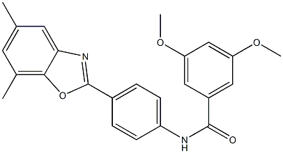 N-[4-(5,7-dimethyl-1,3-benzoxazol-2-yl)phenyl]-3,5-dimethoxybenzamide Structure